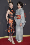 Arisu Kashiwagi and Tamae Kashiwagi on the red carpet at the 2017 Creative Arts Emmys.