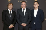 Gregg Fienberg, Jean-Marc Vallée and Émile Vallée on the red carpet at the 2017 Creative Arts Emmys.