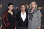 Jennifer Salim, Paolo Nieddu and Mary Lane on the red carpet at the 2017 Creative Arts Emmys.