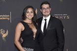 Meredith Allenick and Josh Berger on the red carpet at the 2017 Creative Arts Emmys. 