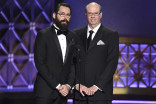 Martin Starr and Stephen Tobolowski present an award at the 2017 Creative Arts Emmys. 
