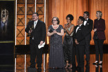 The hairstyling team for Feud: Bette and Joan accepts their award at the 2017 Creative Arts Emmys. 