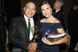 Eddie Perez and guest at the 2017 Creative Arts Emmys.