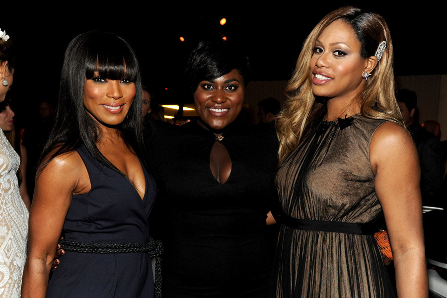 Angela Bassett (l) of American Horror Story: Coven, Danielle Brooks (c) and Laverne Cox of Orange Is the New Black attend the Performers nominee reception.