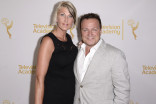 Christine Oakes (l) and Chad Oakes (r) arrive at the Producers nominee reception.