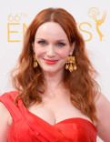 Christina Hendricks of Mad Men arrives at the 66th Emmys.
