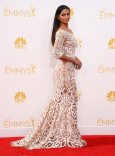 Camila Alves McConaughey arrives at the 66th Emmys. 