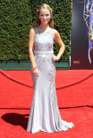 Brooke Anderson arrives for the 2014 Primetime Creative Arts Emmys.