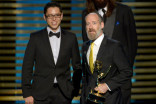 Alonso Ramirez and Paul Rudish accept the award for outstanding individual achievement in animation for Disney Gravity Falls.