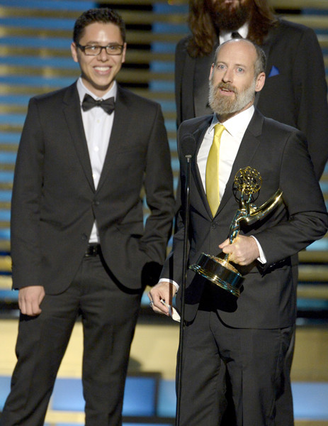 Alonso Ramirez and Paul Rudish accept the award for outstanding individual achievement in animation for Disney Gravity Falls.