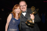 Emmett Loughran (r) and Ellen Loughran (l) celebrate at the 2014 Creative Arts Emmys ball.