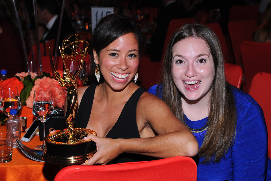 Marina Cockenberg (l) and Christine Friar (r) at the 2014 Creative Arts Emmys ball.