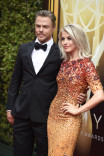 Derek Hough and Julianne Hough on the Red Carpet at the 2015 Creative Arts Emmys.