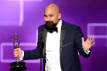 Ryan Barger accepts his award at the 2015 Creative Arts Emmy Awards.
