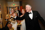 Tava Smiley, Maureen Timpa and Brian Katkin backstage at the 2015 Creative Arts Emmys.