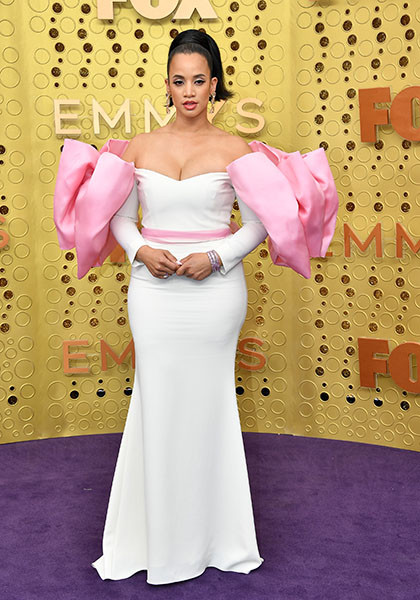 Dascha Polanco on the red carpet at the 71st Emmy Awards.