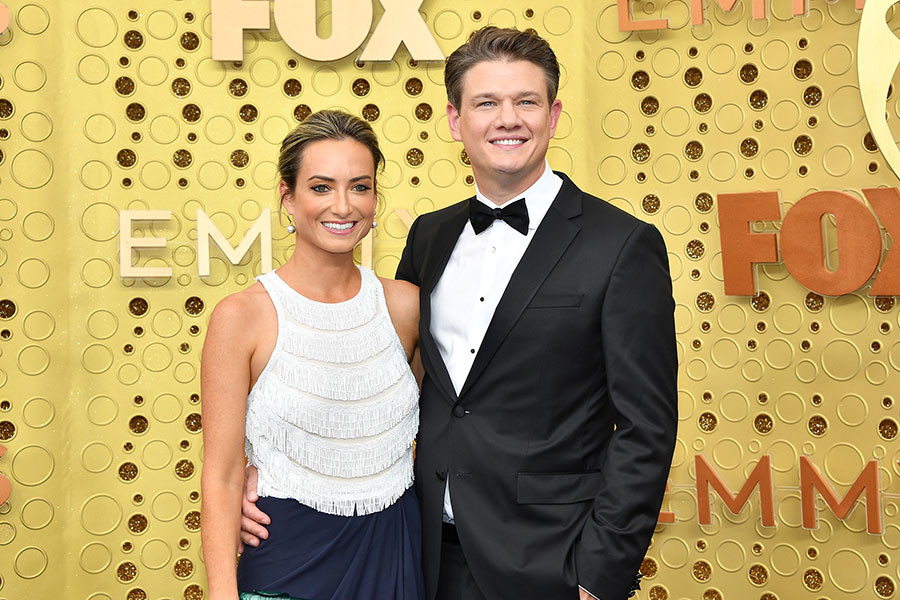 Guerrin Gardner and Brett Johnson on the red carpet at the 71st Emmy Awards.