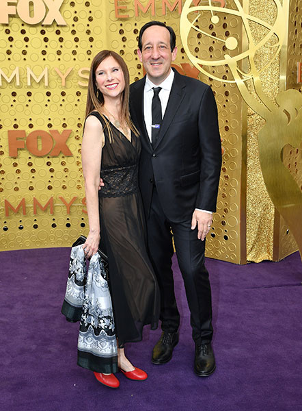 Jennifer Miner and David Miner on the red carpet at the 71st Emmy Awards.