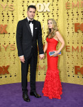 Drew Goddard and Caroline Williams on the red carpet at the 71st Emmy Awards.