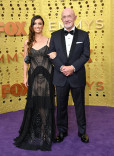 Rebecca Banks and Jonathan Banks on the red carpet at the 71st Emmy Awards.