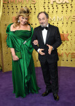 Caroline Aaron and Kevin Pollak on the red carpet at the 71st Emmy Awards.