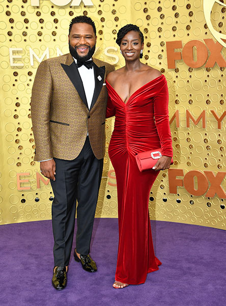 Anthony Anderson and Alvina Stewart arrive at the 71st Emmy Awards.