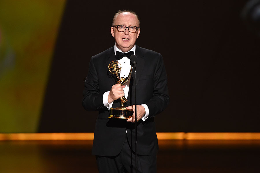 Harry Bradbeer accepts his award at the 71st Emmy Awards. 