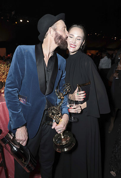 Johan Renck and Elin Renck at the 71st Emmys Governors Ball. 