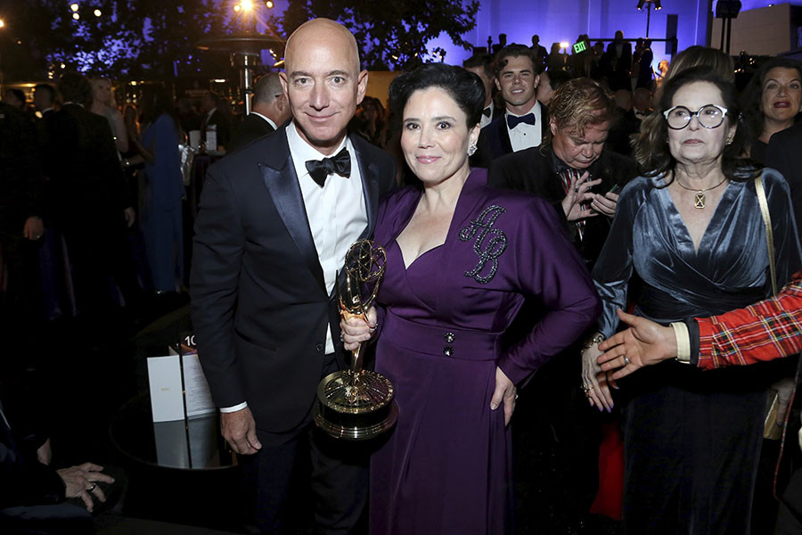 Jeff Bezos and Alex Borstein attend the 71st Emmys Governors Ball. 
