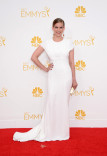 Anna Chlumsky of Veep arrives at the 66th Emmys.