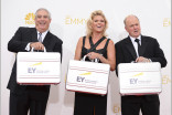 Ernst &amp; Young representatives arrive at the 66th Emmys.