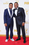 Nathan Anderson and Anthony Anderson on the red carpet at the 67th Emmy Awards.