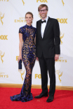 Christine Marzano and Stephen Merchant on the red carpet at the 67th Emmy Awards.