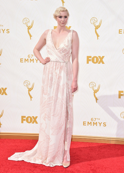 Gwendoline Christie on the red carpet at the 67th Emmy Awards.