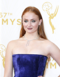 Sophie Turner on the red carpet at the 67th Emmy Awards.