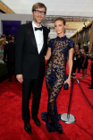 Stephen Merchant and Christine Marzano on the red carpet at the 67th Emmy Awards.