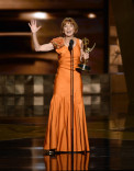 Jane Anderson accepts her award at the 67th Emmy Awards.