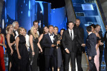 Mark Burnett and the team from &quot;The Voice&quot; accept an award at the 67th Emmy Awards.