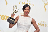 Regina King backstage at the 67th Emmy Awards.