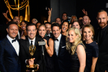 The team for &quot;The Voice&quot; backstage at the 67th Emmy Awards.