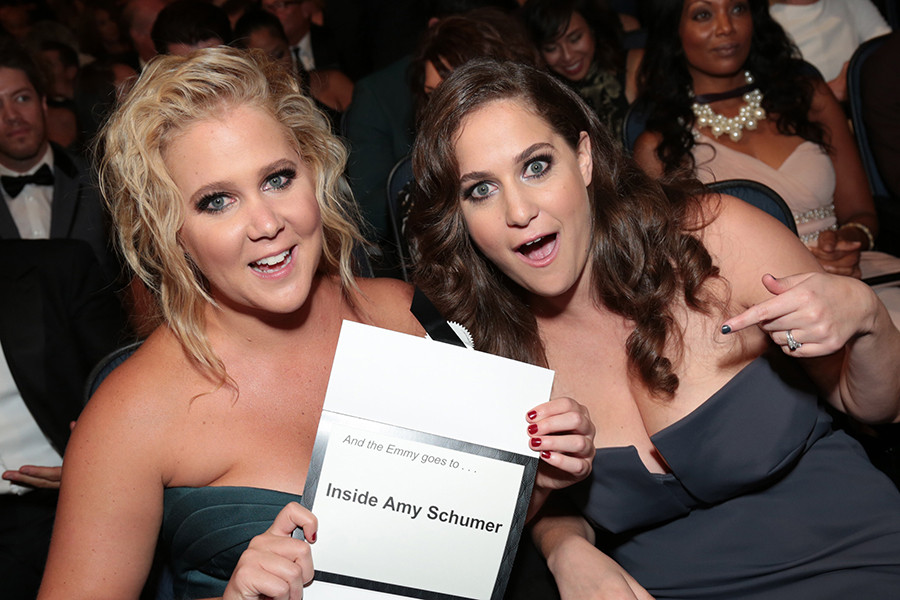 Amy Schumer and Kim Caramele at the 67th Emmy Awards.