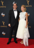 Jerry Seinfeld and Jessica Seinfield on the red carpet at the 2016 Primetime Emmys.