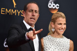 Jerry and Jessica Seinfeld on the red carpet at the 2016 Primetime Emmys. 