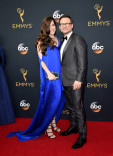 Brittany Lopez and Christian Slater on the red carpet at the 2016 Primetime Emmys. 