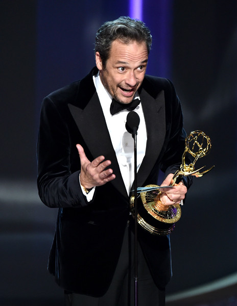 D.V. DeVincentis accepts his award at the 2016 Primetime Emmys.