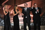 John Oliver and the crew of Last Week Tonight with John Oliver accept the award for Outstanding Production Design For A Variety Or Reality Series at the 76th Emmy Awards