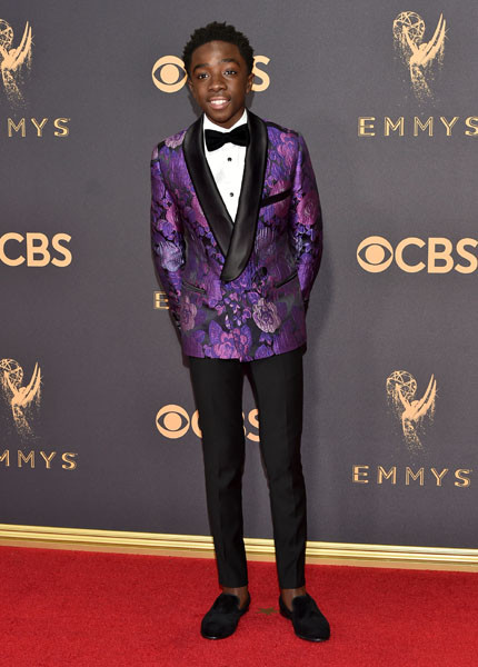 Caleb McLaughlin on the red carpet at the 2017 Primetime Emmys.