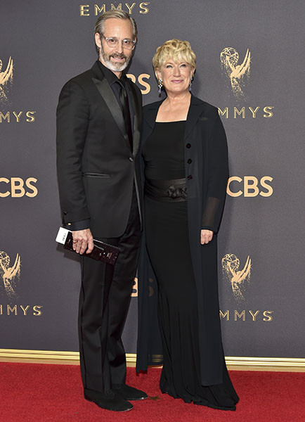 Michael Gill and Jayne Atkinson on the red carpet at the 69th Primetime Emmy Awards