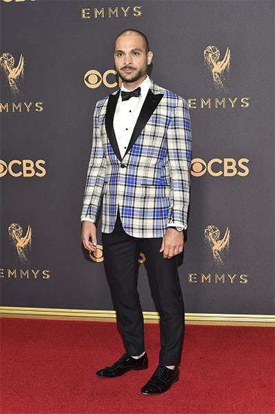Michael Mando on the red carpet at the 2017 Primetime Emmys. 