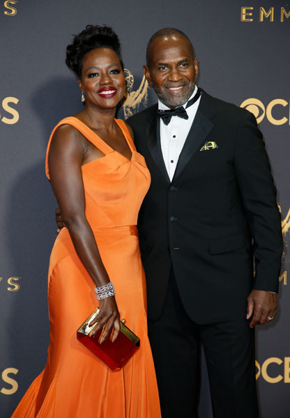 Viola Davis and Julius Tennon arrive at the 69th Primetime Emmy Awards